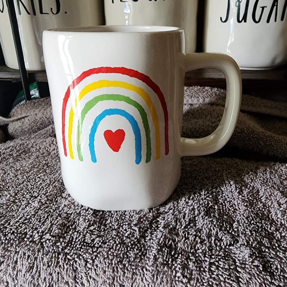 Rainbow mug crayon watercolor Blank Back